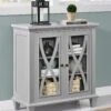 Ellington Double Glass Door Accent Cabinet - Grey -FurniHaven Shop VKEES SQ1 0000000005 GREY RSr