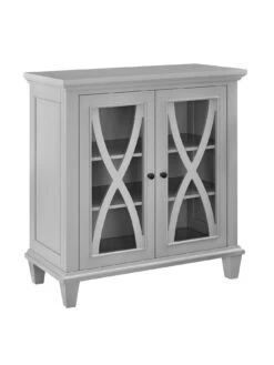 Ellington Double Glass Door Accent Cabinet - Grey -FurniHaven Shop VKEES SQ4 0000000005 GREY SLd1