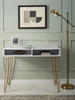 Novogratz Athena Desk - White -FurniHaven Shop VKEEU SQ6 0000000013 WHITE SLd3