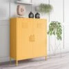 Novogratz Cache 2 Door Metal Locker Storage Cabinet -FurniHaven Shop VKEFO SQ1 0000000076 YELLOW RSr
