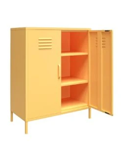 Novogratz Cache 2 Door Metal Locker Storage Cabinet -FurniHaven Shop VKEFO SQ4 0000000076 YELLOW SLd