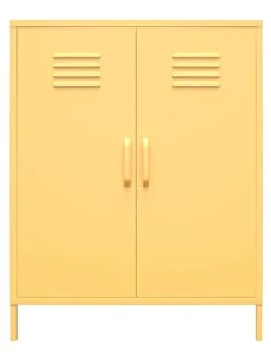 Novogratz Cache 2 Door Metal Locker Storage Cabinet -FurniHaven Shop VKEFO SQ6 0000000076 YELLOW SLd2