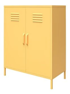 Novogratz Cache 2 Door Metal Locker Storage Cabinet -FurniHaven Shop VKEFO SQ7 0000000076 YELLOW DGy