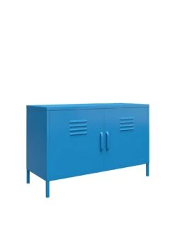 Novogratz Cache 2 Door Metal Locker Accent Cabinet - Blue -FurniHaven Shop VKEGS SQ3 0000000020 BLUE SLa