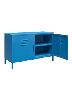 Novogratz Cache 2 Door Metal Locker Accent Cabinet - Blue -FurniHaven Shop VKEGS SQ4 0000000020 BLUE SLd