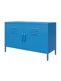 Novogratz Cache 2 Door Metal Locker Accent Cabinet - Blue -FurniHaven Shop VKEGS SQ6 0000000020 BLUE SLd2
