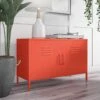 Novogratz Cache 2 Door Metal Locker Accent Cabinet - Orange -FurniHaven Shop VKEGT SQ1 0000000198 ORANGE RSr