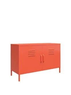 Novogratz Cache 2 Door Metal Locker Accent Cabinet - Orange -FurniHaven Shop VKEGT SQ3 0000000198 ORANGE SLa