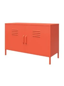Novogratz Cache 2 Door Metal Locker Accent Cabinet - Orange -FurniHaven Shop VKEGT SQ7 0000000198 ORANGE DGy