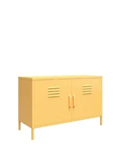 Novogratz Cache 2 Door Metal Locker Accent Cabinet - Yellow -FurniHaven Shop VKEGU SQ3 0000000076 YELLOW SLa