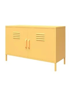 Novogratz Cache 2 Door Metal Locker Accent Cabinet - Yellow -FurniHaven Shop VKEGU SQ6 0000000076 YELLOW SLd2