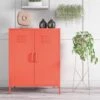 Novogratz Cache 2 Door Metal Locker Storage Cabinet - Orange -FurniHaven Shop VKEGW SQ1 0000000198 ORANGE RSr