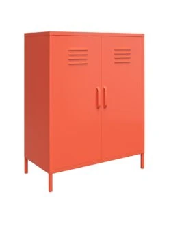 Novogratz Cache 2 Door Metal Locker Storage Cabinet - Orange -FurniHaven Shop VKEGW SQ3 0000000198 ORANGE SLa