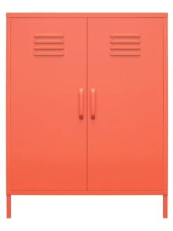 Novogratz Cache 2 Door Metal Locker Storage Cabinet - Orange -FurniHaven Shop VKEGW SQ6 0000000198 ORANGE SLd2