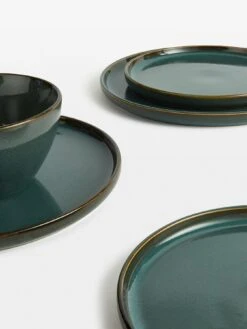 WATERSIDE Green Reactive Glaze 12-Piece Dinner Set -FurniHaven Shop VKEIV SQ2 0000000088 NO COLOR SLd