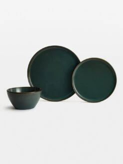 WATERSIDE Green Reactive Glaze 12-Piece Dinner Set -FurniHaven Shop VKEIV SQ3 0000000088 NO COLOR SLd1