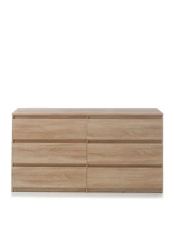 Everyday Lisson 6 Drawer Chest - Oak - FSC® Certified -FurniHaven Shop VKM0Z SQ2 0000000006 OAK SLf