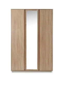Everyday Lisson 3 Door Mirrored Wardrobe - Oak - FSC® Certified -FurniHaven Shop VKM11 SQ2 0000000006 OAK SLf