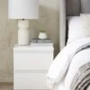 Everyday Lisson 2 Drawer Bedside - White 2 Everyday Lisson 2 Drawer Bedside - White -FurniHaven Shop VKM12 SQ1 0000000013 WHITE RSr