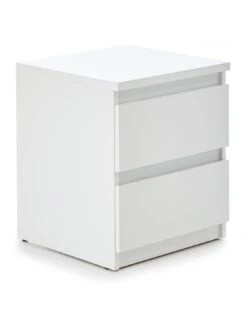 Everyday Lisson 2 Drawer Bedside - White -FurniHaven Shop VKM12 SQ3 0000000013 WHITE SLa