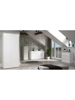 Everyday Lisson 2 Drawer Bedside - White -FurniHaven Shop VKM12 SQ5 0000000013 WHITE SLd1