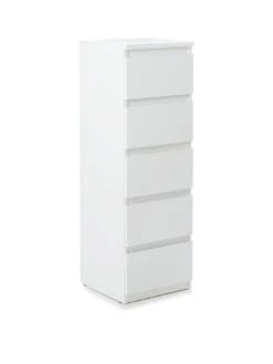 Everyday Lisson 5 Drawer Narrow Chest - White - FSC® Certified -FurniHaven Shop VKM14 SQ3 0000000013 WHITE SLa