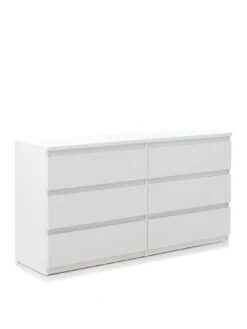 Everyday Lisson 6 Drawer Chest - White - FSC® Certified -FurniHaven Shop VKM63 SQ2 0000000013 WHITE SLf