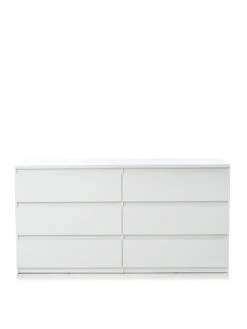 Everyday Lisson 6 Drawer Chest - White - FSC® Certified -FurniHaven Shop VKM63 SQ3 0000000013 WHITE SLa