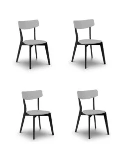 Julian Bowen Casa Set Of 4 Dining Chairs - Grey -FurniHaven Shop VKM6G SQ2 0000000005 GREY SLf