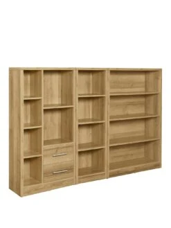 Everyday Metro 3 Piece Storage Bookcase Package - Oak - FSC® Certified -FurniHaven Shop VKYNA SQ3 0000000006 OAK SLa