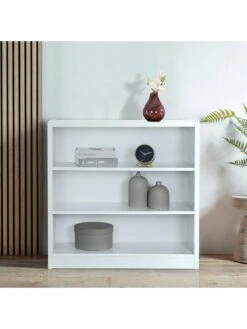 Everyday Metro Small Wide Bookcase - White - FSC® Certified -FurniHaven Shop VKYNB SQ4 0000000013 WHITE SLd