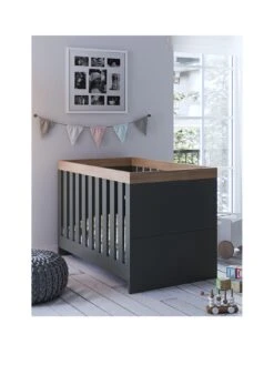 Little Acorns Burlington 3 Piece Furniture Roomset - Anthracite & Oak -FurniHaven Shop VL6PT SQ2 0000000311 GREY OAK SLf