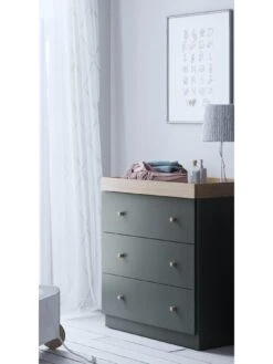 Little Acorns Burlington 3 Piece Furniture Roomset - Anthracite & Oak -FurniHaven Shop VL6PT SQ6 0000000311 GREY OAK SLd2