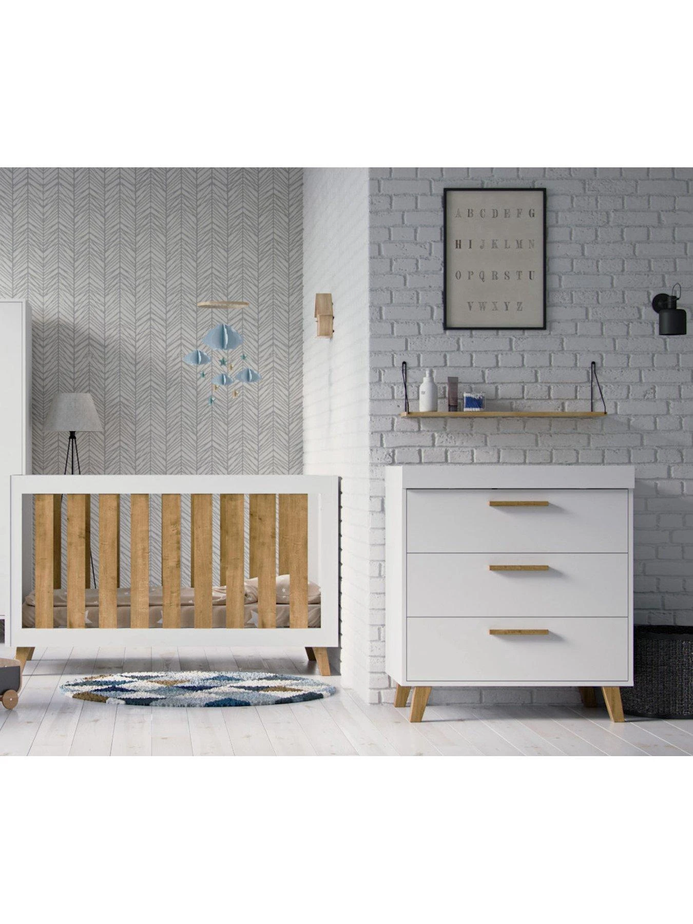 Little Acorns Siriana 2 Piece Furniture Set - White 3 Little Acorns Siriana 2 Piece Furniture Set - White