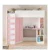 Very Home Miami Fresh High Sleeper Bed With Desk, Wardrobe, Shelves And Mattress Options (Buy And SAVE!) - Pink -FurniHaven Shop VLBX1 SQ1 0000000063 PINK SLa
