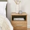 Panama 1 Drawer Bedside Cabinet - FSC® Certified -FurniHaven Shop VLFDD SQ1 0000000006 OAK RSr