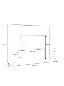 Panama Overbed Wardrobe - FSC® Certified -FurniHaven Shop VLFDE SQ7 0000000006 OAK DGy