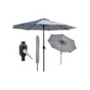Glamhaus Solar LED Tilting Light Grey Garden Parasol Umbrella 2.7M With Crank Handle, UV40+ Protection, Includes Protection Cover - Robust Steel -FurniHaven Shop VLGG7 SQ1 0000000088 NO COLOR RSr