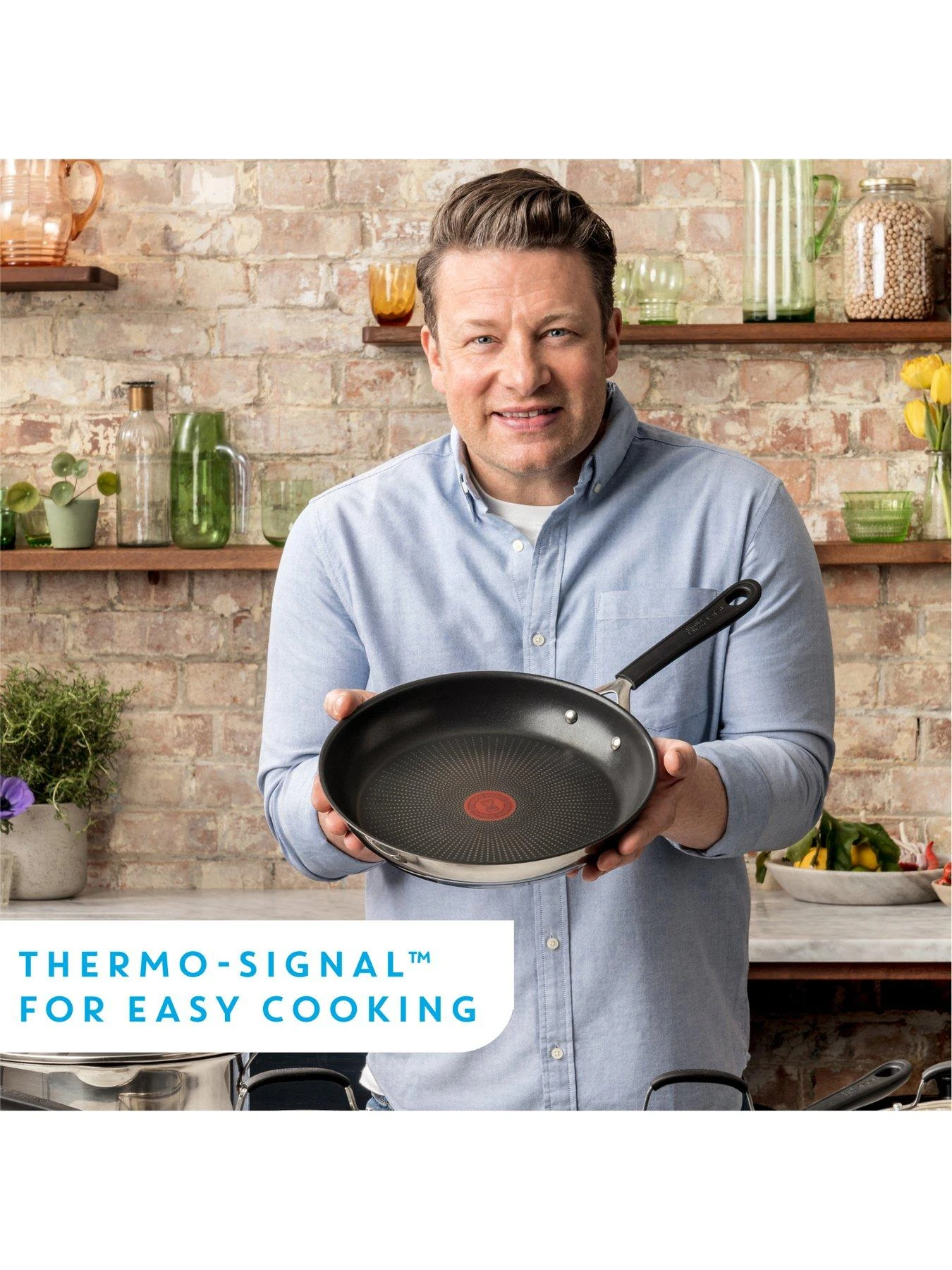 Tefal Jamie Oliver By Tefal Quick & Easy Stainless Steel Non Stick Induction Compatible 24cm Frying Pan 6 Tefal Jamie Oliver By Tefal Quick & Easy Stainless Steel Non Stick Induction Compatible 24cm Frying Pan - Image 4