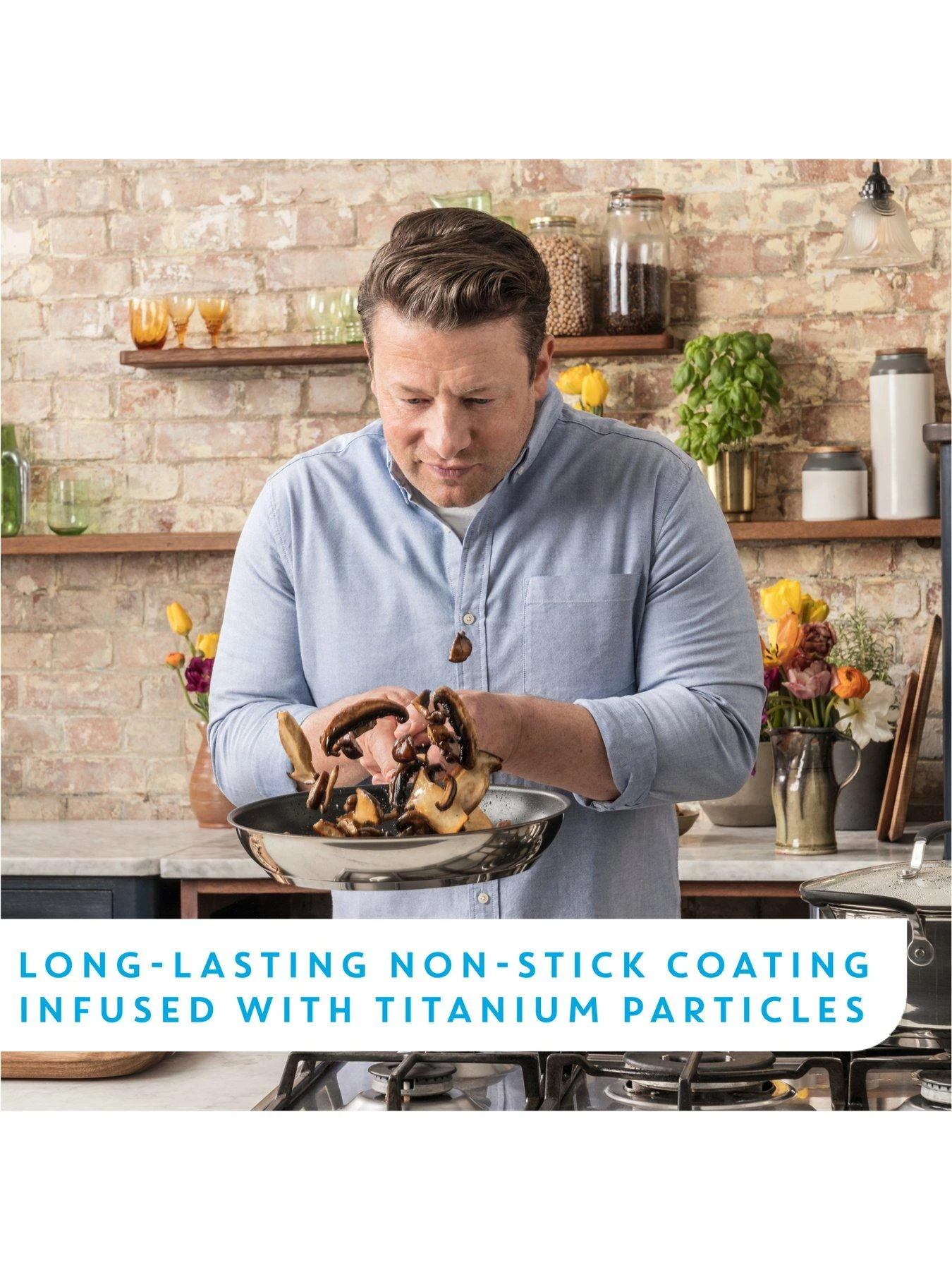 Tefal Jamie Oliver By Tefal Quick & Easy Stainless Steel Non Stick Induction Compatible 24cm Frying Pan 8 Tefal Jamie Oliver By Tefal Quick & Easy Stainless Steel Non Stick Induction Compatible 24cm Frying Pan - Image 6