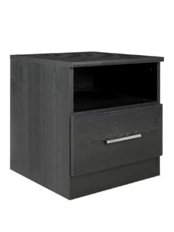 Everyday Panama 1 Drawer Bedside Cabinet - Black - FSC® Certified -FurniHaven Shop VLJPS SQ3 0000000004 BLACK SLa