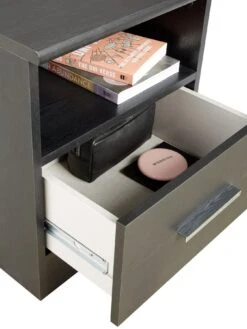 Everyday Panama 1 Drawer Bedside Cabinet - Black - FSC® Certified -FurniHaven Shop VLJPS SQ6 0000000004 BLACK SLd2