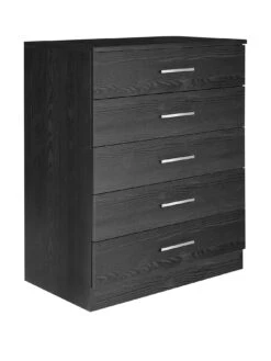 Everyday Panama 5 Drawer Chest - Black - FSC® Certified -FurniHaven Shop VLJPT SQ3 0000000004 BLACK SLa