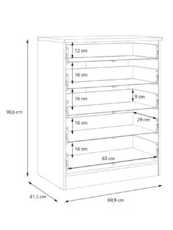 Everyday Panama 5 Drawer Chest - Black - FSC® Certified -FurniHaven Shop VLJPT SQ6 0000000004 BLACK SLd2