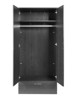 Everyday Panama 2 Door 1 Drawer Wardrobe - Black - FSC® Certified -FurniHaven Shop VLJPU SQ4 0000000004 BLACK SLd