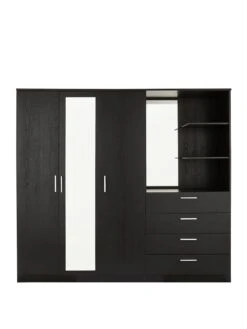 Everyday Panama 3 Door 4 Draw Combi Wardrobe - FSC® Certified -FurniHaven Shop VLJQ6 SQ2 0000000004 BLACK SLf