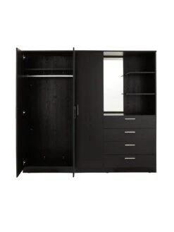 Everyday Panama 3 Door 4 Draw Combi Wardrobe - FSC® Certified -FurniHaven Shop VLJQ6 SQ4 0000000004 BLACK SLd