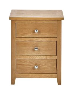 Julian Bowen Mallory 3 Drawer Bedside -FurniHaven Shop VLTP8 SQ2 0000000006 OAK SLf