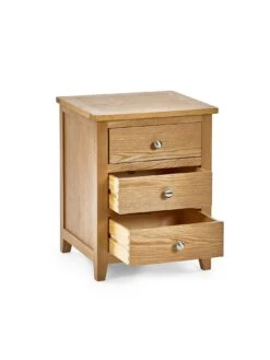 Julian Bowen Mallory 3 Drawer Bedside -FurniHaven Shop VLTP8 SQ6 0000000006 OAK SLd2
