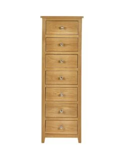 Julian Bowen Mallory 7 Drawer Narrow Chest -FurniHaven Shop VLTPA SQ2 0000000006 OAK SLf